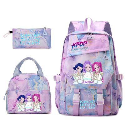 Kpop Hexenjäger Peripherie Druck Studentenrucksack Brottasche Federmäppchen Dreiteiliges Set