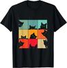 Funny Retro Vintage Curious Black Cat For Cats Lover T Shirt