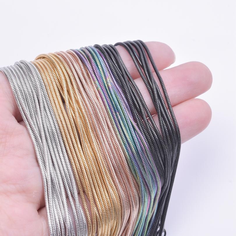 1/5/10ks 1,2mm 45/50/60/70cm Dlhé Nerezové Okrúhle Hadie Reťazové Náhrdelníky Pre Ženy Mužov Doplnky Módne Šperky Choker