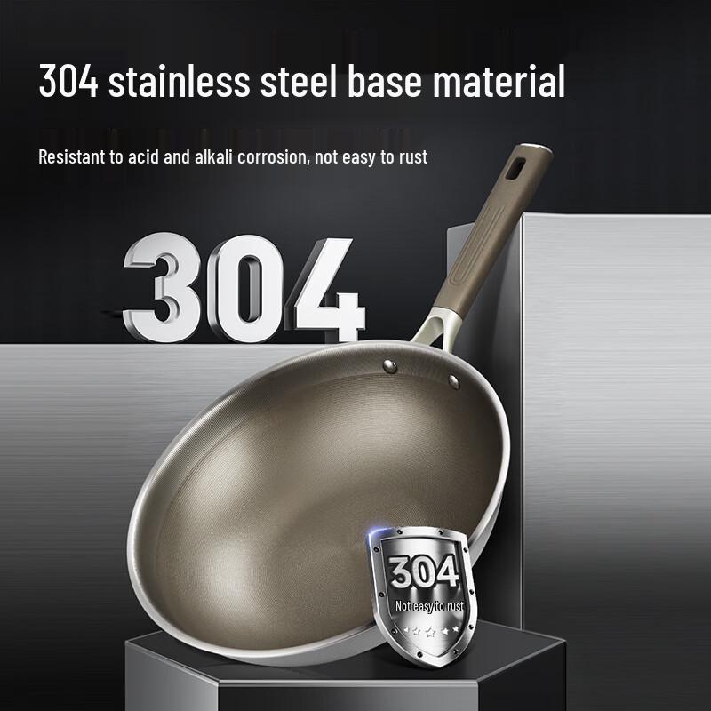 COOKER KING Stainless Steel Non-Stick Stir-Fry Wok