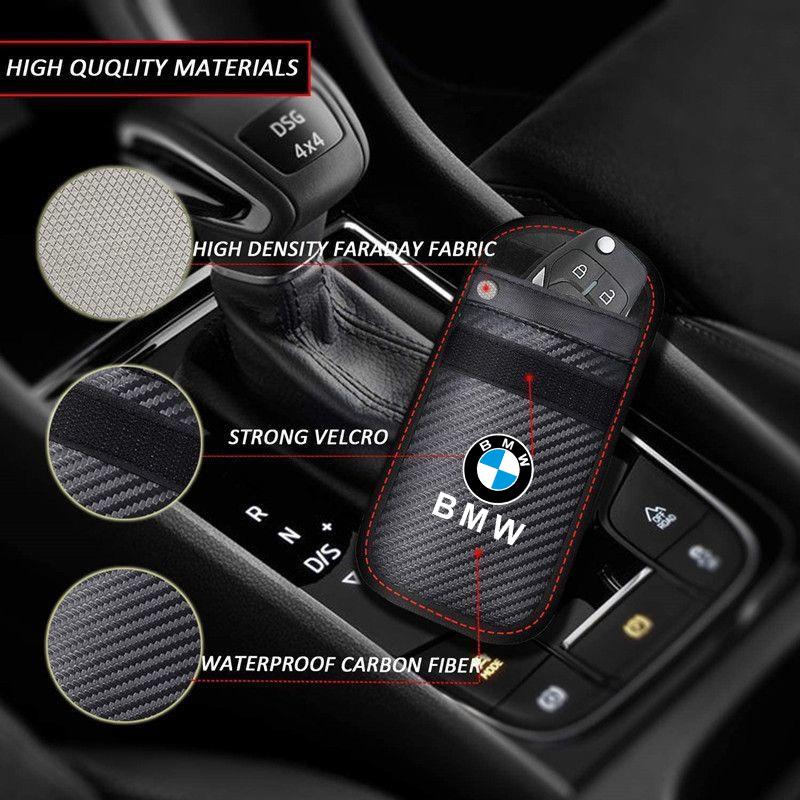 Car Key Case Signal Blocker Bag RFID Shielding Pocket For BMW F20 G20 G30 X1 X3 X5 G05 X7 G11 F15 F16 G01 F48 Auto Accessories