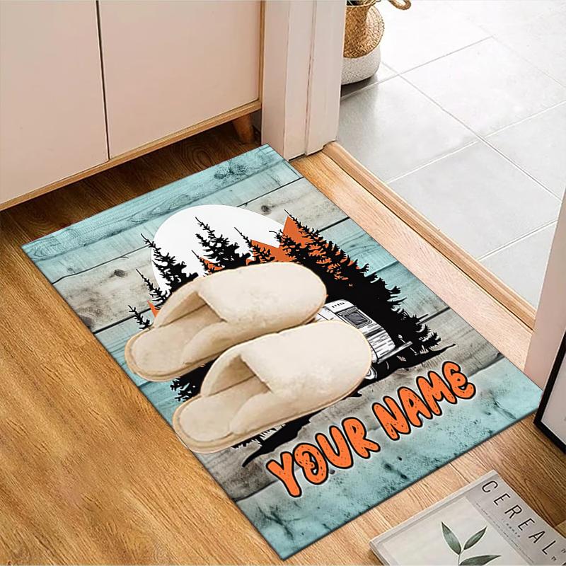 1PC Custom Name Adventure Poster Theme Floor Mat Ideal for Living Room, Game Rooms, Office, Bedroom, Floor Mat Playful Design