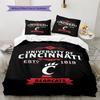 Cincinnati Bearcats Muster Bettwäsche Set Bettbezug Kissenbezug Heimdekoration Geschenk (1 Bettbezug + 2 Kissenbezüge, ohne Füllung)
