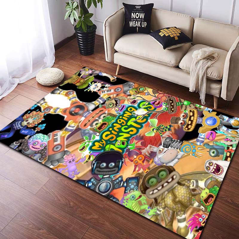 3D My Singing Monsters Video Game Cartoon Area Rug,Carpet for Home Living Room Bedroom Sofa Doormat Decor,kid Non-slip Floor Mat
