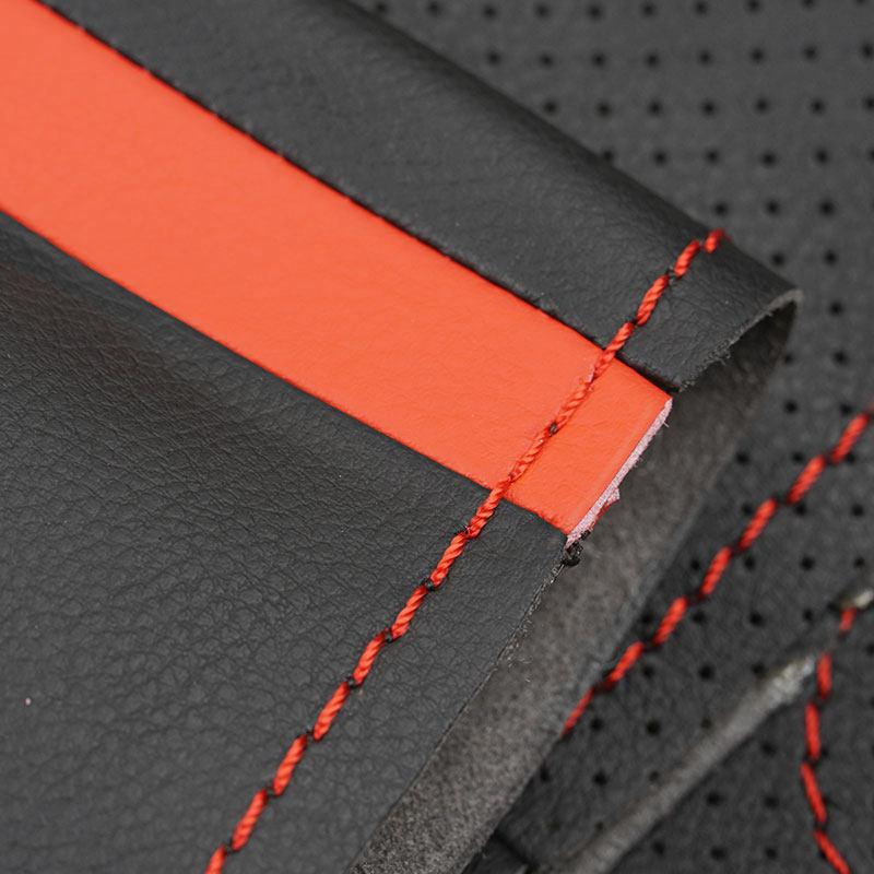 Hand-sewing Perforated Microfiber Leather Car Interior Steering Wheel Cover For Peugeot 308 2014 2015 2016 2017 2018