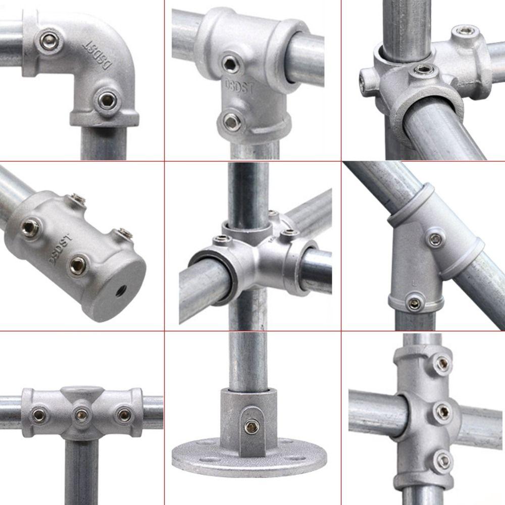 Aluminum Alloy Steel Pipe Fitting Connector 1\2''/3\4" Circular Pipe Connector Steel Tube Shelf