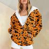 Women's Fashion Casual Halloween Printed Sweatshirt Autumn Winter Long Sleeve Cardigan With Pockets Zipper Hoodie Jacket