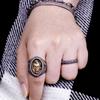 New Dark Style Classic Craze Red Baroness Electroplated Two-color Ring