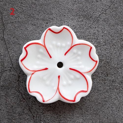 Kirschblüten-Räuchergefäß, Heim-Keramik-Dekor, Räucherstäbchenhalter, Aromatherapie-Räuchergefäß, Büro, Teehaus-Ornament
