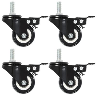 Vidaxl Swivel Castors with Brakes, 4 Pcs, 50 Mm