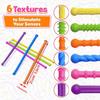 6 Stück bunte Silikon-Sensorik-Stäbe Autismus Texturierte beruhigende Fidget-Spielzeuge für das Klassenzimmer zur Linderung von Ängsten von Schülern Reise-Entspannungsspielzeug