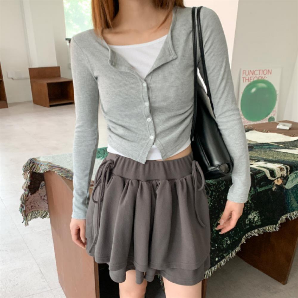 New Arrivals Open Run Women Double Ruffle Ribbon Mini Skirt