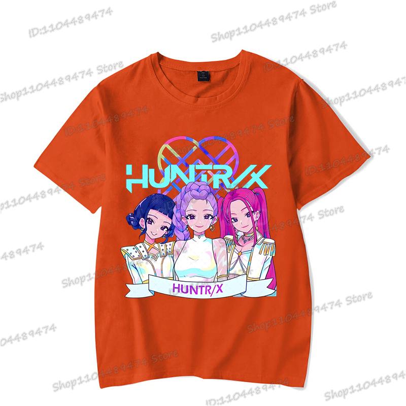 Hip Hop Kpop Demon Hunters Shirt Women Men Funny Rumi Zoey Mira T-shirts Cartoon Korean Ulzzang Teenage Kids Crewneck Tshirts