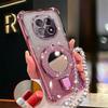 Glitter Mirror Holder Bracelet Phone Case For Huawei Nova 13 Pro 12 12S 11 10 9 8 7 6 5 Pro Soft Silicone Shockproof Stand Cover