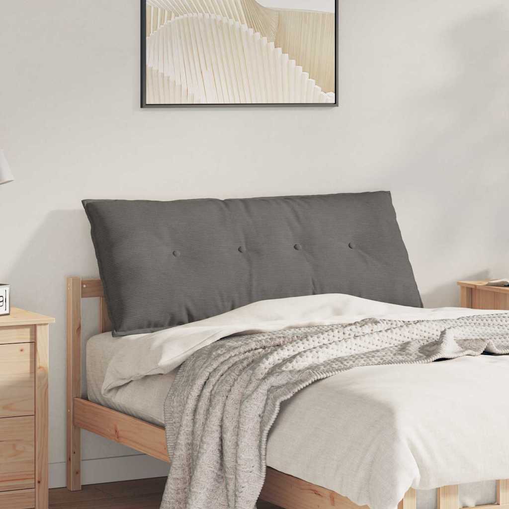 Back Cushion Light Grey 120 X 50 Cm Corduroy Fabric