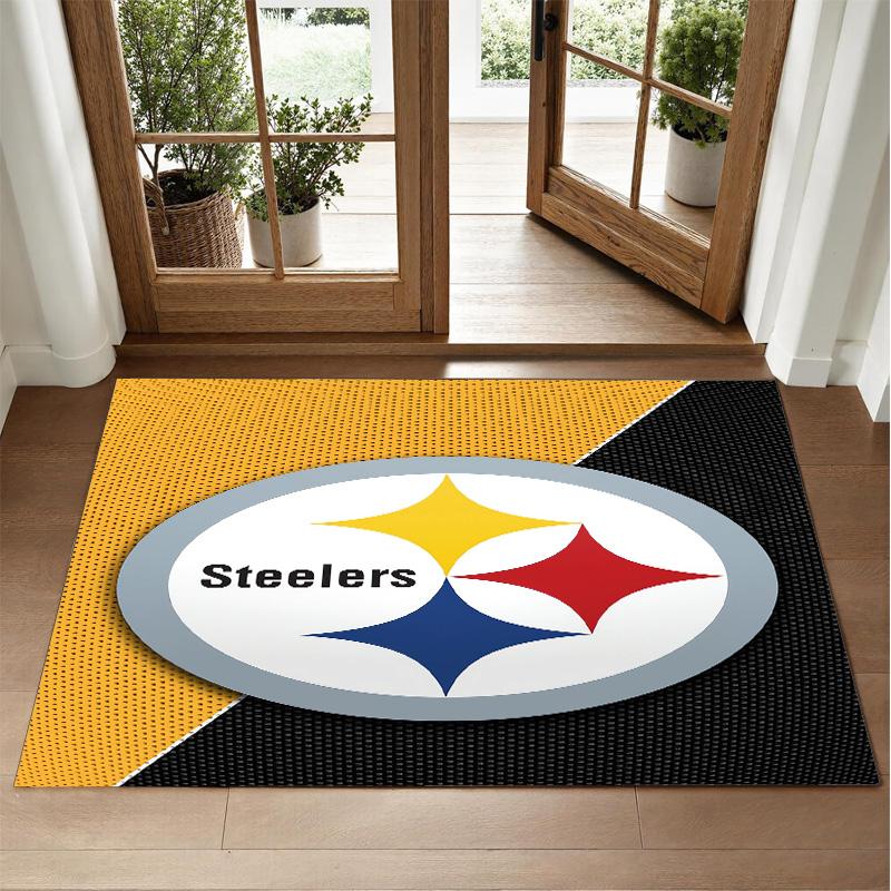 Pittsburgh Steelers Design Kristály Bársony Szőnyeg Puha Díszszőnyeg Hálószoba Bejáratához