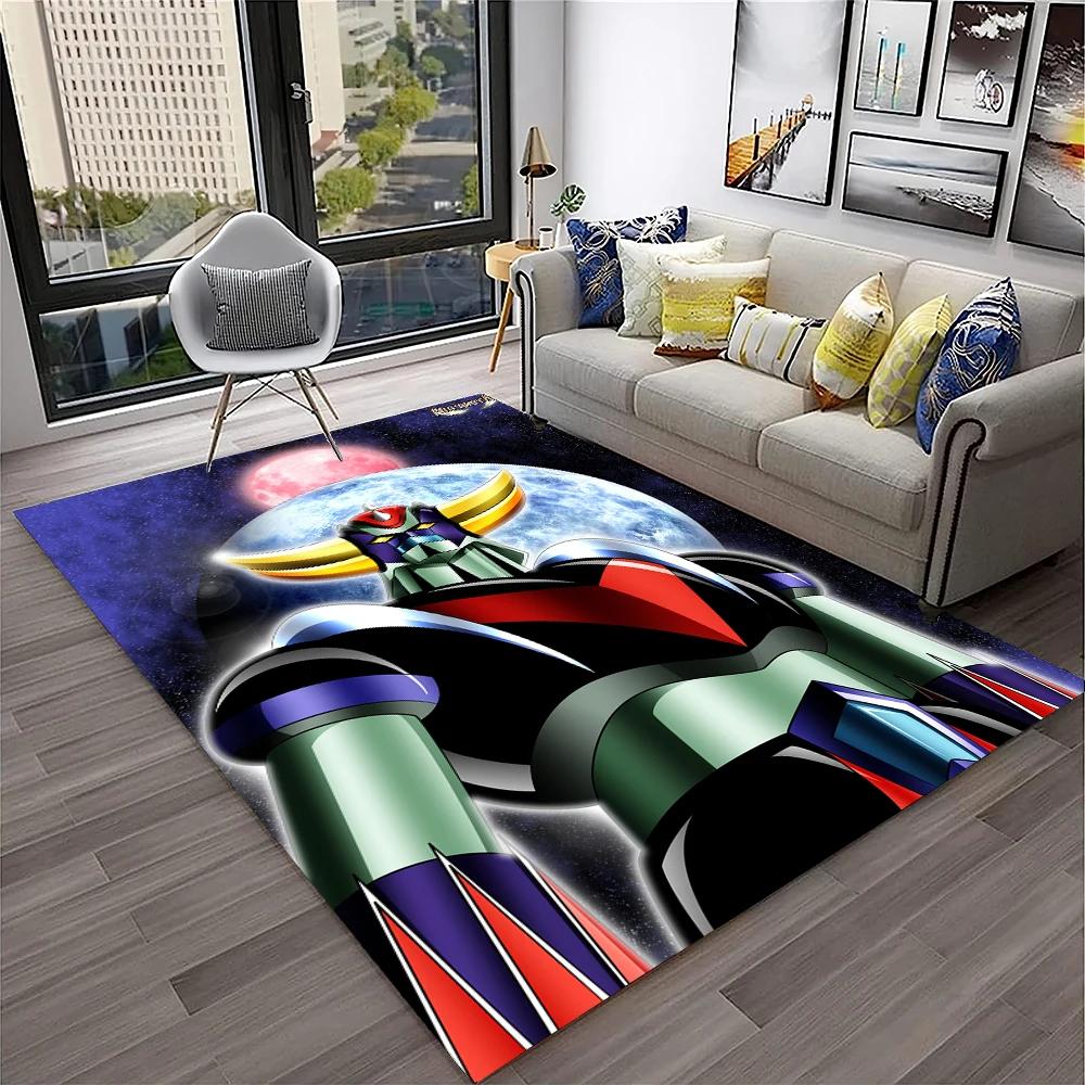 3D Cartoon UFO Roboter Grendizer Anime Teppich Teppich für Zuhause Wohnzimmer Schlafzimmer Sofa Fußmatte Dekor, Kinder Bereich Teppich rutschfeste Bodenmatte