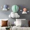 3D Hot Air Balloon Statue Home Wall Decoration White Cloud Resin Sculpture Living Room Bedroom Interior Wall Hanging Decor