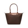 Le Pliage Original Long Handle Foldable Recycled Canvas Dumpling Bag Tote Shoulder Bag Women Bags Brown 1899089P81