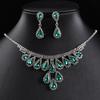 Europese en Amerikaanse Waterdruppel Retro Ketting Oorbellen Set Bruiloft Feest Sieraden Leverancier Veelzijdige Sieraden