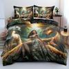2/3pcs Animal Print Bedding Set, Dragon Down Comforter Set, Unicorn Duvet Cover, Bedroom Decor, Guest Room, Bohemian Flat Print