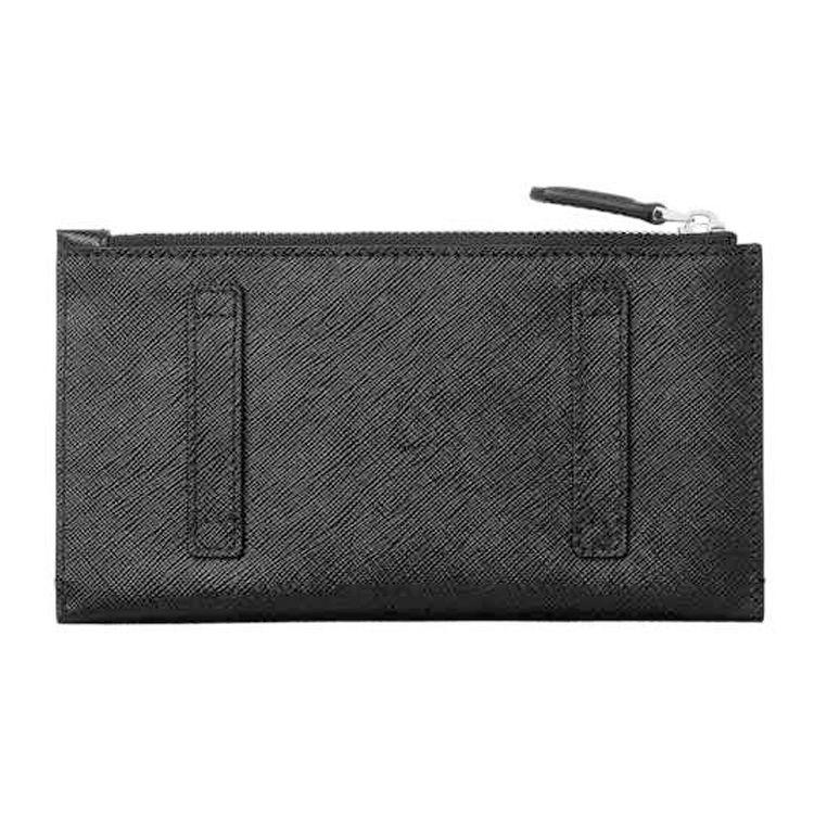 Montblanc Zipper Closure Leather Mini Clutch Men Clutch Black 128574