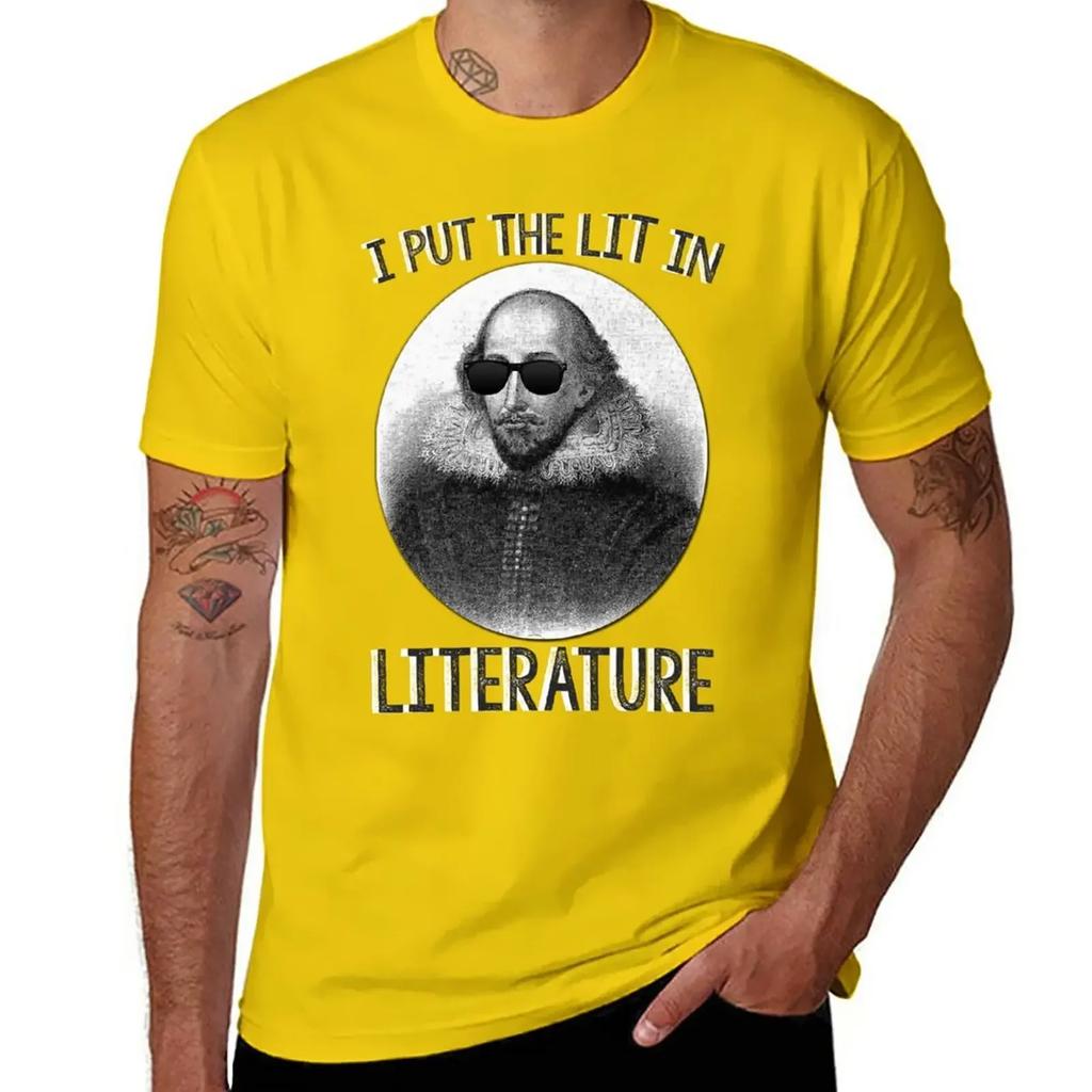 I Put The LIT In Literature. T-Shirt Graphics Vintage Clothes Plain Men's Clothing