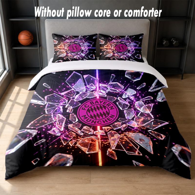 Set Biancheria da Letto Design Bayern Monaco 1 Copripiumino + 2 Federe Morbido Traspirante Biancheria da Letto per la Casa