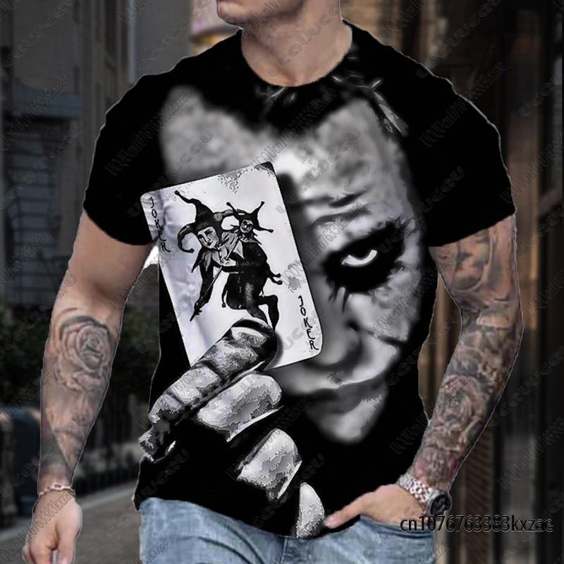 Joker Summer Classic Tshirts For Men Funny Joker Face Sketch The Clown 3D