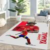 Yamal Kicks The Ball Square Rugs Are a Great Choice for Living Rooms, Bedrooms, Home Décor, and As Gifts.