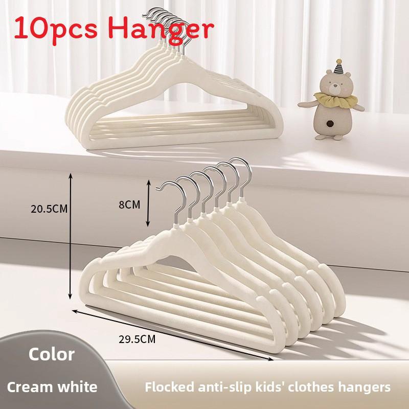 Modern Minimalist Plastic Hanger Pack With Nonslip Velvet Coating For Home Closet Organization