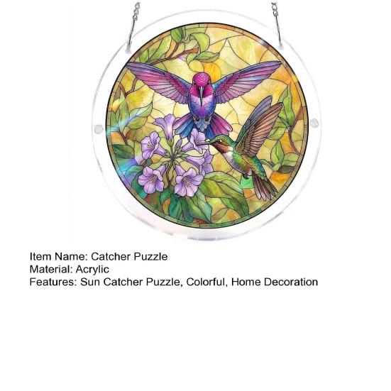Sonnenfänger Puzzle Acryl Sonnenfänger Langlebiges Klares Acryl Bunte Muster Fensterdekoration für Türen Garten