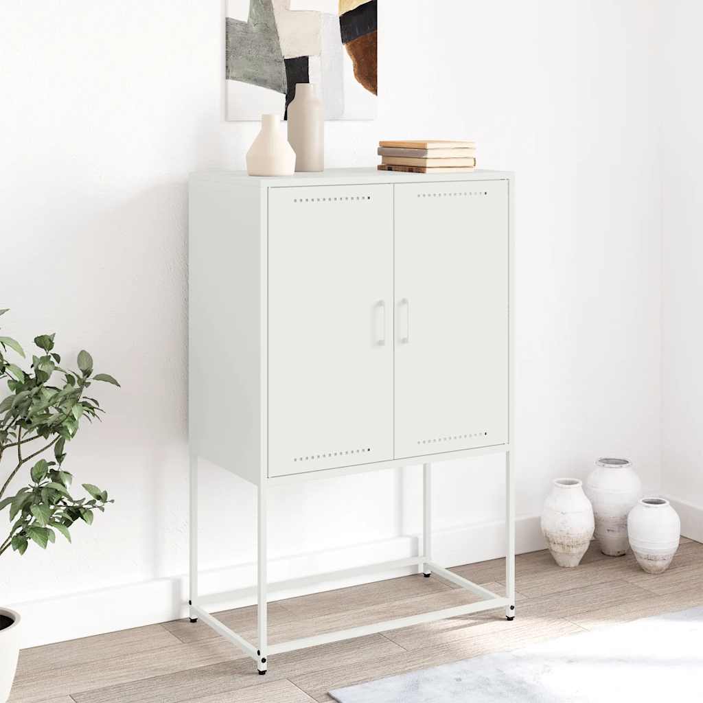 Credenza Alta Bianca 68,5 x 38,5 x 107 cm Acciaio