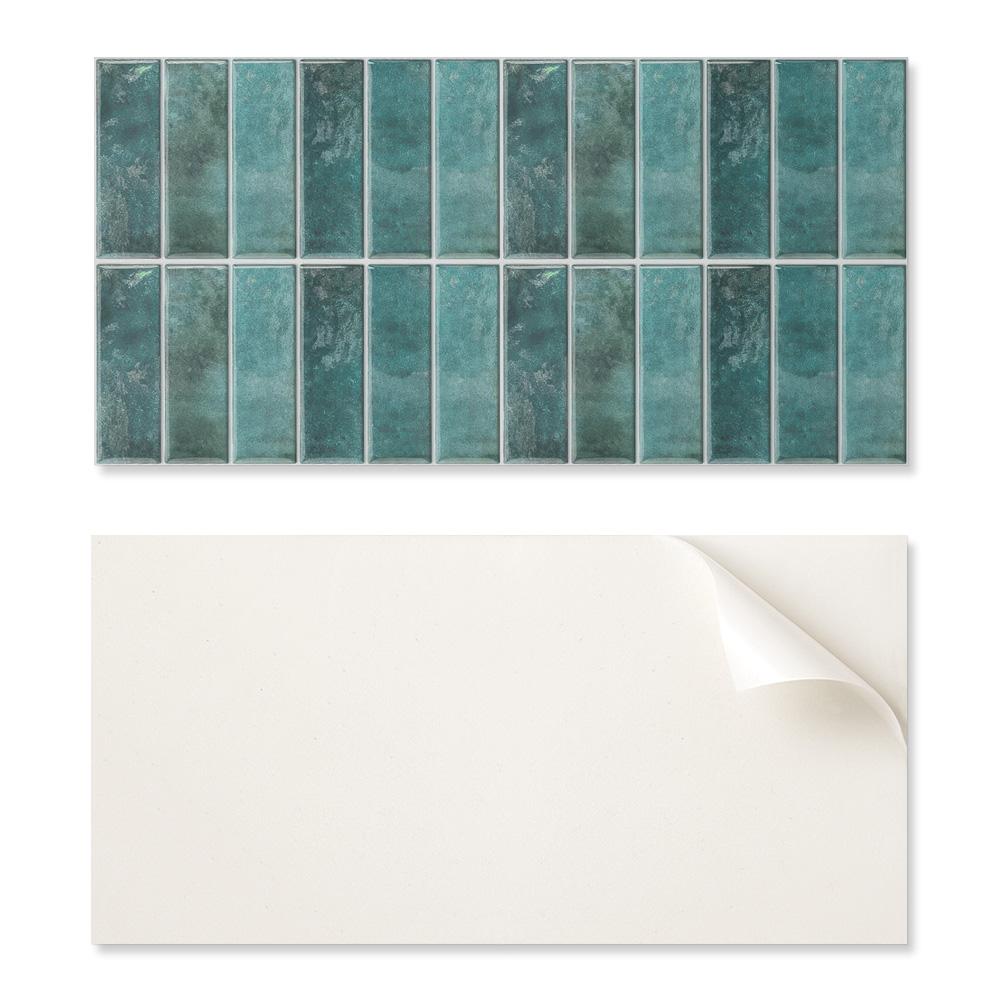 Package of Vinyl Tiles with Print Ready for Installation Chic Rectangular Tiles 6X60X30 Cm