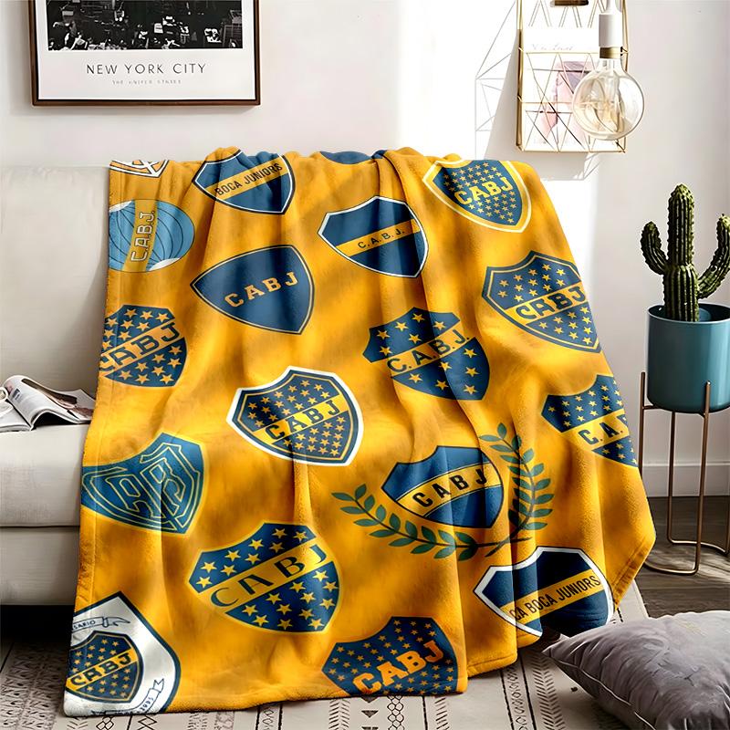 Club Atletico Boca Juniors Theme Personalized Outdoor Flannel Blankets Soft And Suitable For All Seasons Perfect For Sofas Beds And Camping
