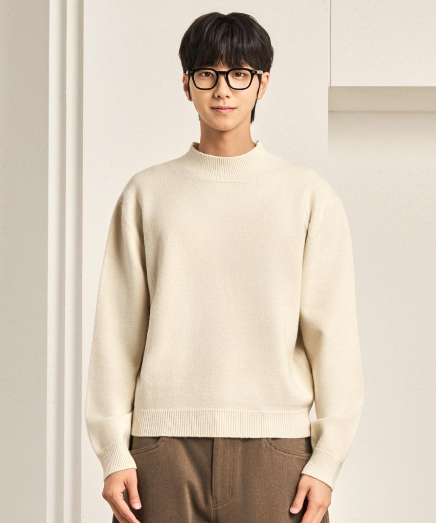 HYOJI Fw Soft Touch Mock Neck Crop Knit (4 Colors)