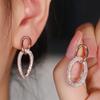 Cercei cu formă ovală de culoare aur trandafir pentru femei Accesorii rafinate de lux Bijuterii de modă pentru petrecerea de bal
