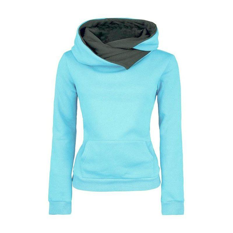 Stylowy damski sweter z kapturem, bluza, topy, idealne na jesień i zimę