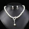 Ensemble collier boucles d'oreilles perles personnalisées pour femmes Tempérament Alliage Plaqué Galvanisé Accessoires Robe de Mariée