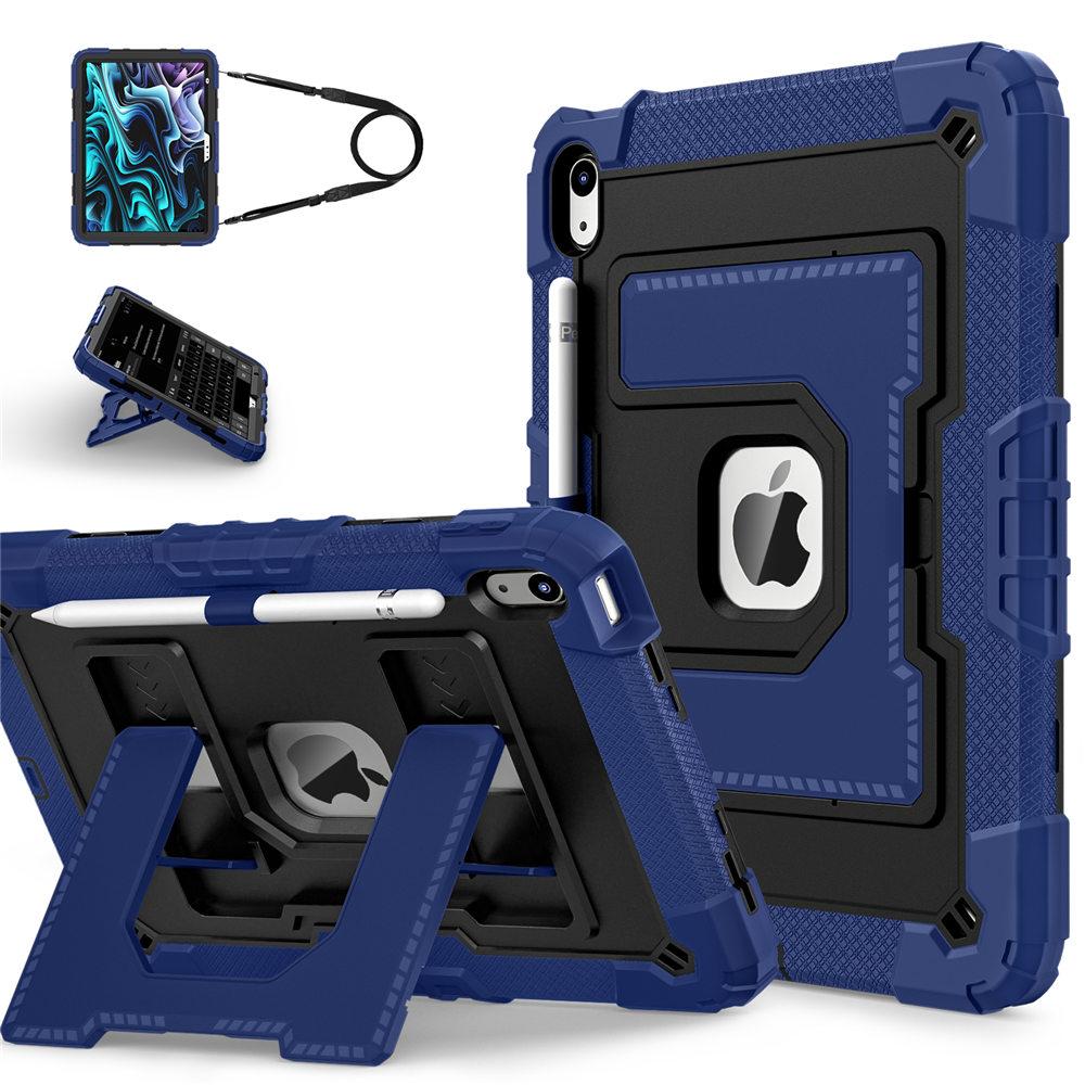 Tablet Case For iPad A16 11th 2025 Heavy Duty Protection Armor Stand Case For iPad 10th 10.9'' 2025 Shockproof Cover With Strap
