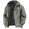 Men'S Casual Jackets Zipper Pocket Hooded Jackets Fashionable Solid Color Warm Autumn Winter Jackets