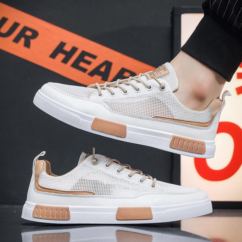 Mode Mesh Andningsbara Herr Sneakers 2024 Bekväma Mesh Canvas Skor för Män Trendiga Casual Student Tennisskor Zapatillas De Hombre