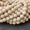 Perles en pierre de rivière en jaspe fossile naturel mat, perles de taille 6 mm, 8 mm, 10 mm, perles beiges crème, perles en brins de 14 à 15 pouces.