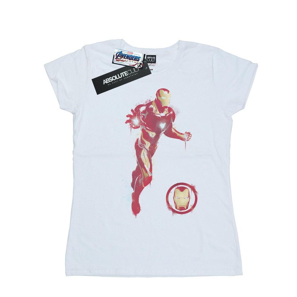 Marvel Womens/Ladies Avengers Endgame Painted Iron Man Cotton T-Shirt