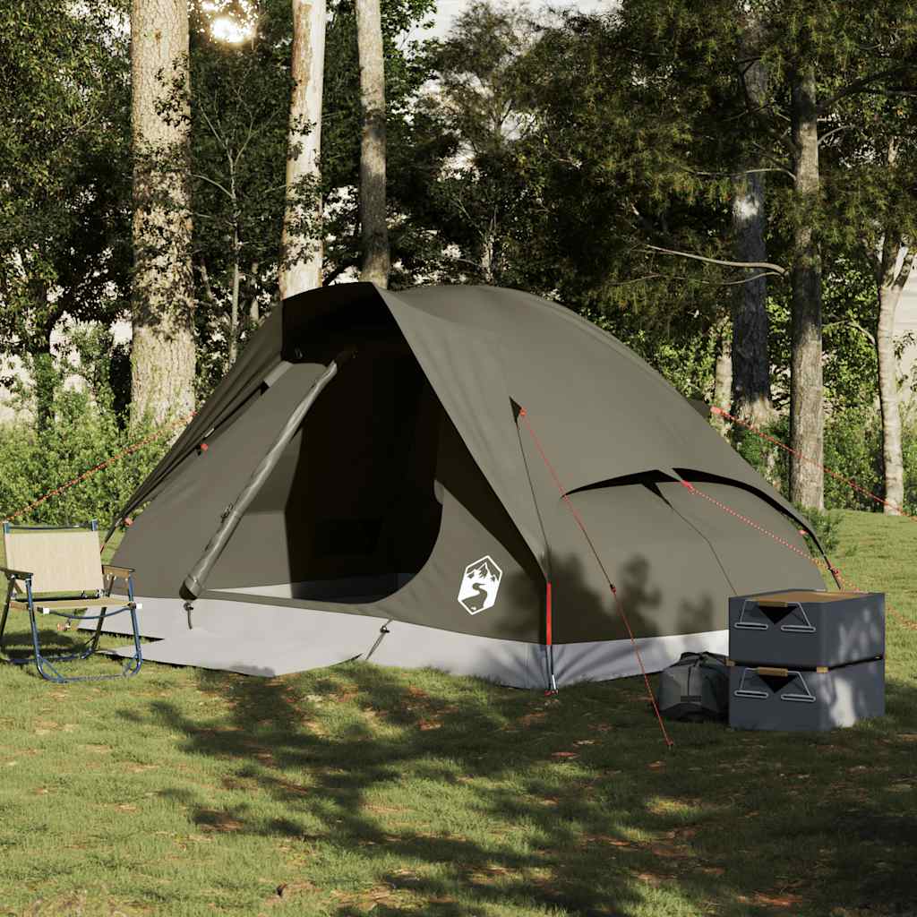 Vidaxl Tourist Tent, 4-Person, Dome, Brown, Waterproof
