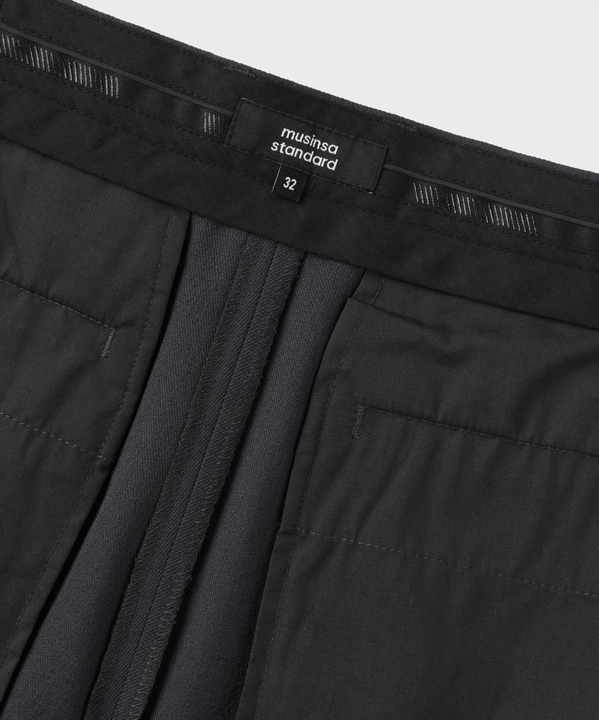 MUSINSA STANDARD Cool Touch Hidden Banding Half Slacks [Gray]