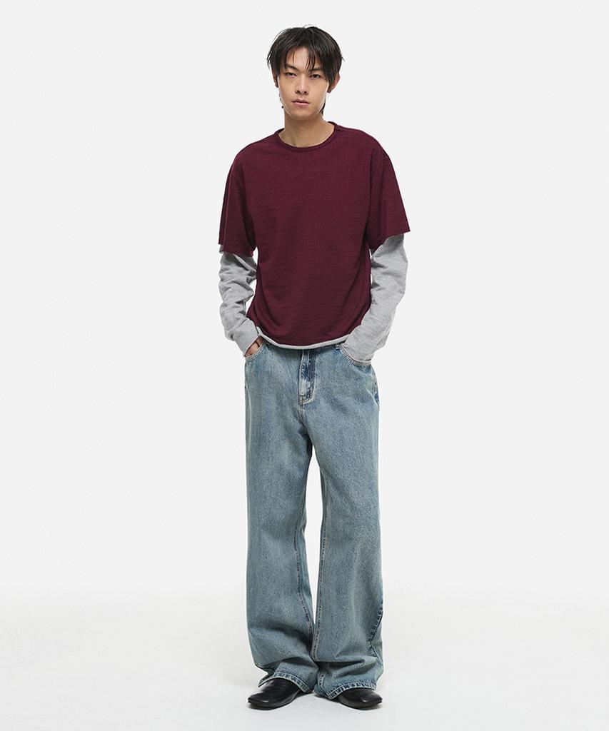 DNSR Layered Long Sleeve Burgundy