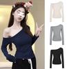 Slim Fit Long Sleeved T-shirt Women's Top