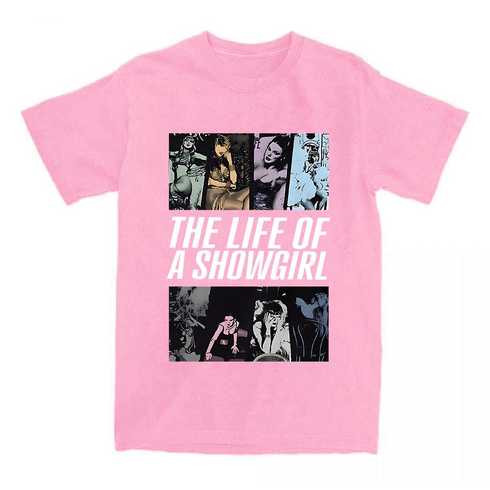 Album La Vie d'une Showgirl Impression T-shirt Manches Courtes Coton Col Rond T-shirts Décontracté Unisexe Streetwear Vêtements Femme Homme Tee