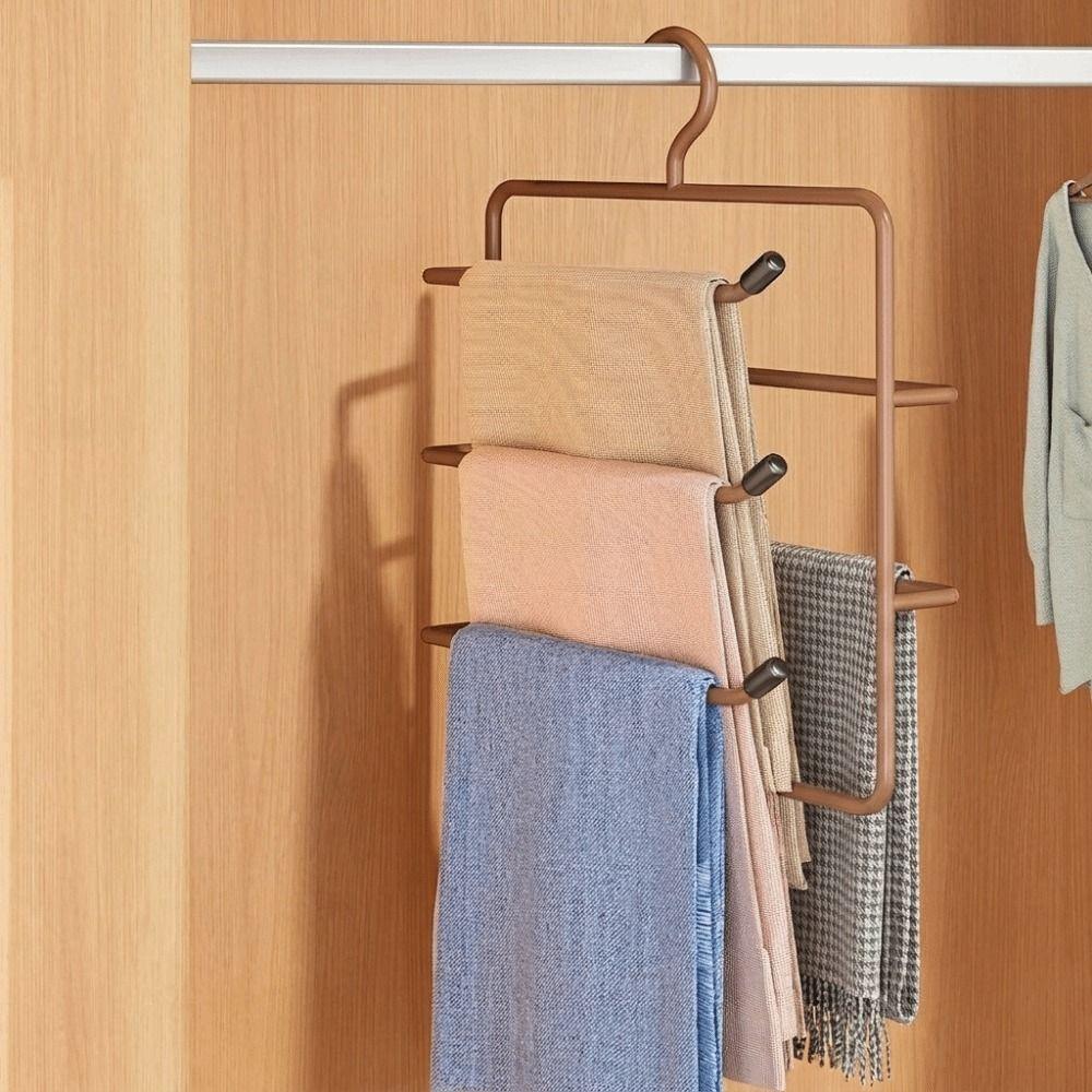 Iron Multi-Layer Trouser Racks Hanging Scarf Tie Rack Multi-functional Pants Hangers  for Home